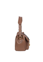 Load image into Gallery viewer, Abro Large Star Saddle Leather Shoulder Bag in Camel
