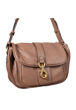 Load image into Gallery viewer, Abro Large Star Saddle Leather Shoulder Bag in Camel