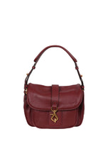 Load image into Gallery viewer, Abro Medium Star Saddle Leather Shoulder Bag in Burgundy