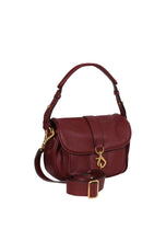 Load image into Gallery viewer, Abro Medium Star Saddle Leather Shoulder Bag in Burgundy