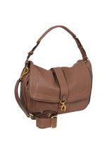 Load image into Gallery viewer, Abro Large Star Saddle Leather Shoulder Bag in Camel