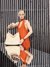 Load image into Gallery viewer, Abro Kaia Hobo Raffia Bag in Natural-Nut