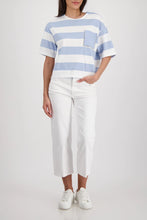 Load image into Gallery viewer, Monari Sweatshirt with Stripes in Sea Blue