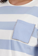 Load image into Gallery viewer, Monari Sweatshirt with Stripes in Sea Blue