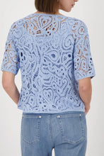 Load image into Gallery viewer, Monari Knitted Jumper with Cornelly Pattern in Sea Blue