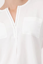 Load image into Gallery viewer, Monari Blouse with Rhinestone Details in Cream