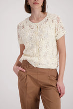 Load image into Gallery viewer, Monari Cardigan with Floral Pattern in Marble