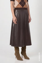 Load image into Gallery viewer, Monari Faux leather skirt in Black Coffee