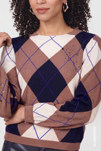 Load image into Gallery viewer, Monari Diamond-Pattered Knitted Jumper
