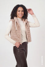 Load image into Gallery viewer, Monari Faux Fur Waistcoat with Stripes