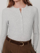 Load image into Gallery viewer, Varley Kesia Long Sleeve Henley Top in Light Grey