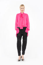 Load image into Gallery viewer, Pinko Blouse with Bow and Ruching
