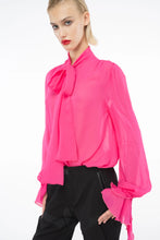 Load image into Gallery viewer, Pinko Blouse with Bow and Ruching
