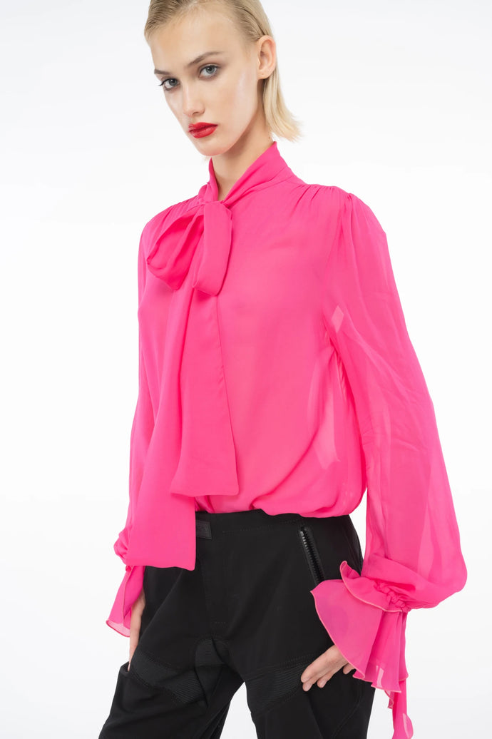 Pinko Blouse with Bow and Ruching