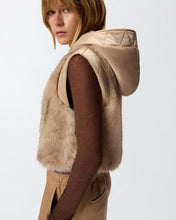 Load image into Gallery viewer, Pinko Padded Faux Fur Gilet with Hood