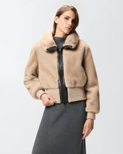 Load image into Gallery viewer, Pinko Faux Fur Bomber Jacket in Beige