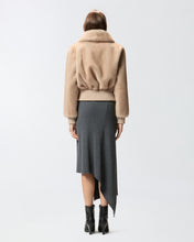 Load image into Gallery viewer, Pinko Faux Fur Bomber Jacket in Beige