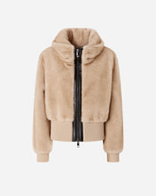 Load image into Gallery viewer, Pinko Faux Fur Bomber Jacket in Beige