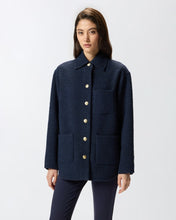 Load image into Gallery viewer, Pinko Oversized Pattererned Tweed Jacket in Navy