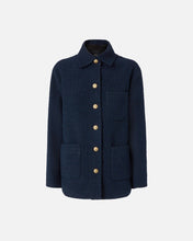 Load image into Gallery viewer, Pinko Oversized Pattererned Tweed Jacket in Navy