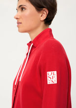 Load image into Gallery viewer, Olsen Sporty Mock Knit Cardigan in Red