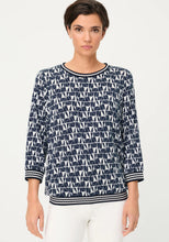 Load image into Gallery viewer, Olsen Allover Geo Print T-Shirt in Navy