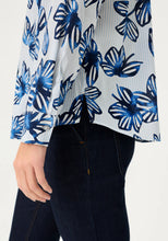 Load image into Gallery viewer, Olsen Floral Stripe Shirt in Blue