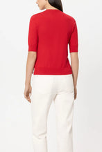Load image into Gallery viewer, Luisa Cerano Half-Sleeve Fine Knit Sweater in Red