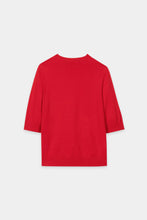 Load image into Gallery viewer, Luisa Cerano Half-Sleeve Fine Knit Sweater in Red