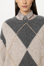 Load image into Gallery viewer, Luisa Cerano Patterned Alpaca-Blend sweater in Gret