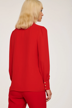 Load image into Gallery viewer, Weill Pleated Lavaliere Red Blouse
