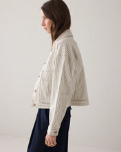 Load image into Gallery viewer, Summum Denim jacket with herringbone stripe