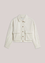 Load image into Gallery viewer, Summum Denim Jacket with Herringbone Stripe in Ivory