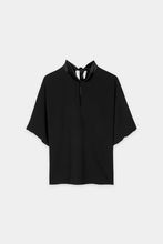 Load image into Gallery viewer, Luisa Cerano Blouse with Balloon Sleeves in Black