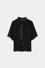 Load image into Gallery viewer, Luisa Cerano Blouse with Balloon Sleeves in Black