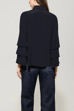 Load image into Gallery viewer, Luisa Cerano Silk Blend Blouse in Dark Blue