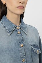 Load image into Gallery viewer, Luisa Cerano Denim Shirt with Raw Hem