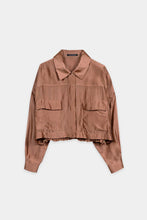 Load image into Gallery viewer, Luisa Cerano Organza-Overshirt in Brick