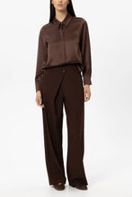 Load image into Gallery viewer, Luisa Cerano Long-Sleeved Silk Blouse in Marone