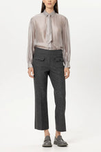Load image into Gallery viewer, Luisa Cerano Semi-Sheer Shirt with Tie in Pearl