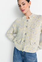 Load image into Gallery viewer, Rich & Royal Boucle Cardigan with Buttons in Urban Lime