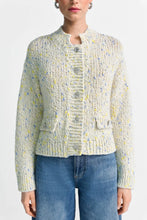 Load image into Gallery viewer, Rich & Royal Boucle Cardigan with Buttons in Urban Lime