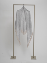 Load image into Gallery viewer, Herzen's Shawl with Tassels 5000 in Light Silver/ Mushroom