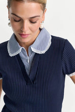 Load image into Gallery viewer, Rich & Royal Mat Mix Polo Shirt in Midnight Blue