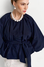 Load image into Gallery viewer, Rich & Royal Balloon Shape Jacket in Midnight Blue