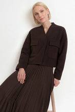 Load image into Gallery viewer, Rich & Royal Pleated Midi Skirt in Chocolate Torte