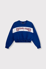 Load image into Gallery viewer, Alix The Label Logo Tape Sweater in Royal Blue