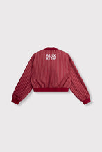 Load image into Gallery viewer, Alix The Label Pinstriped Cropped Training Jacket in Red