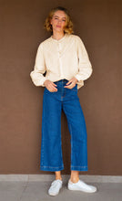 Load image into Gallery viewer, Aspiga Chevron Lace Organic Cotton Shirt in Ecru