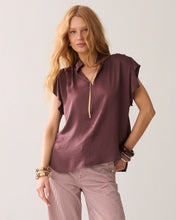 Load image into Gallery viewer, Summum Silky-Touch Feminine Top in Deep Fig